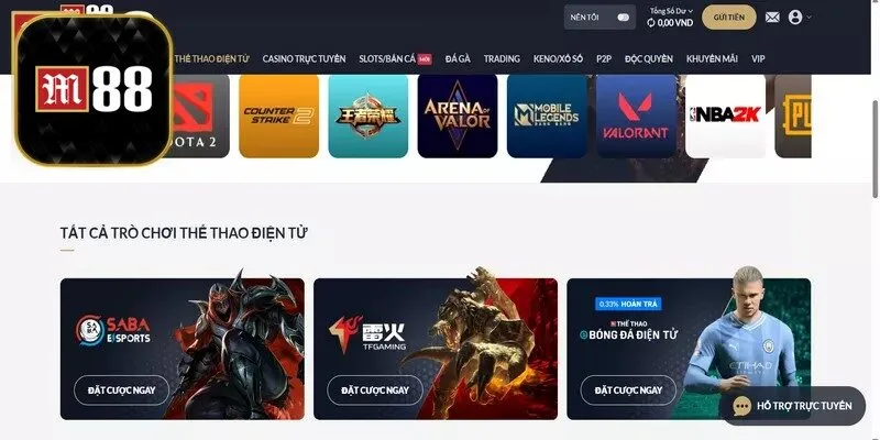 Thể Thao Điện Tử M88 – Trải Nghiệm Esport Đỉnh Cao 1 Thể thao điện tử M88 là chuyên mục ăn khách tại nhà cái hàng đầu